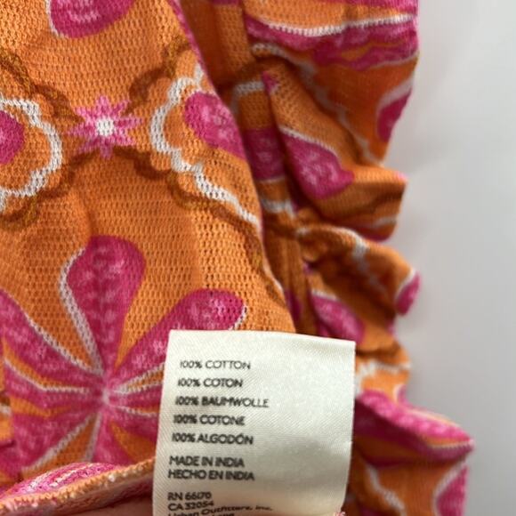 Free People Through the Meadow Ruched Mesh Top - Grapefruit Seltzer - XS - NWT - Picture 6 of 8